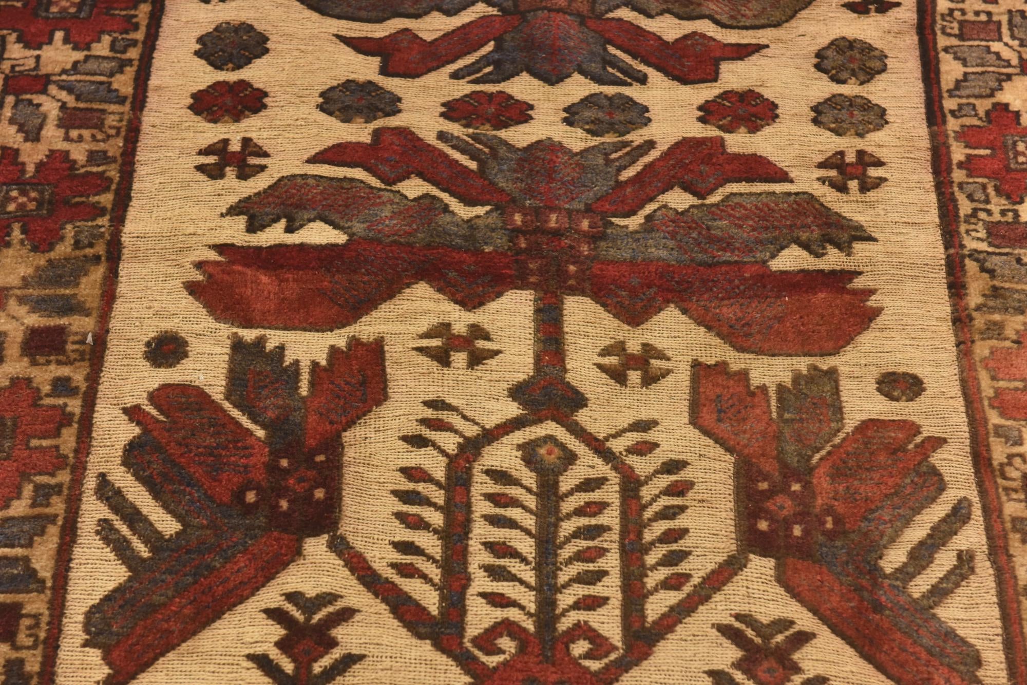4' 3 x 6' 6 Hand Knotted Sumak Wool Rug