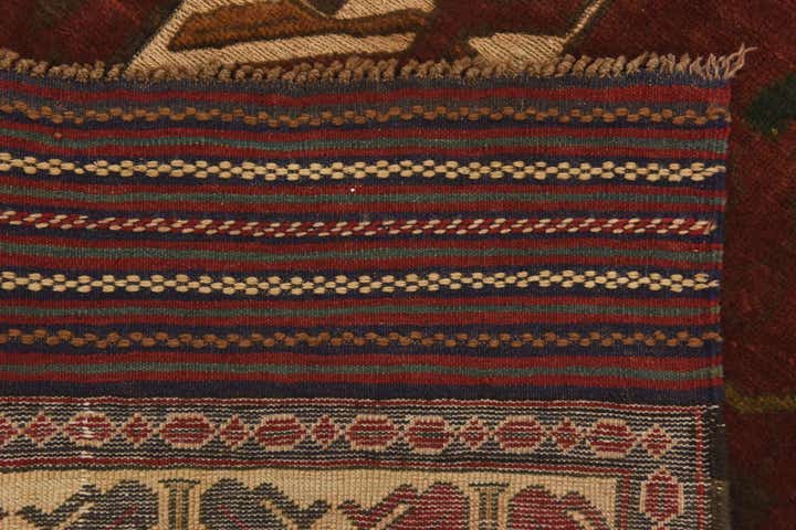 4' x 6' 6 Hand Knotted Sumak Wool Rug