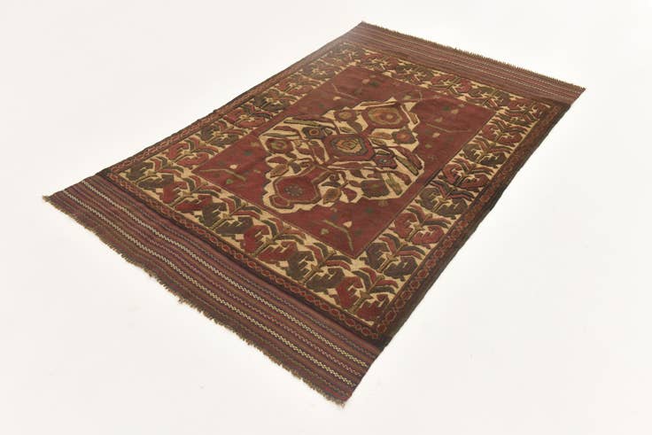 Detail image of 4' x 6' 6 Hand Knotted Sumak Wool Rug