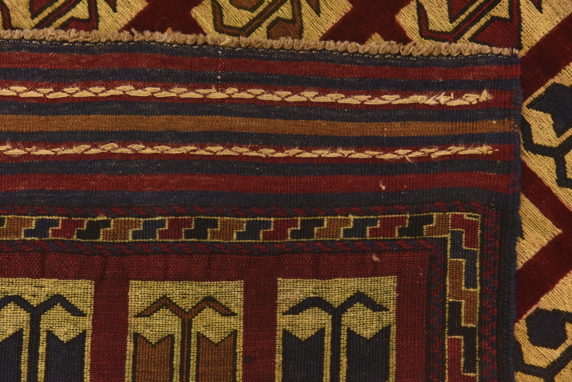 4' x 5' 10 Hand Knotted Sumak Wool Rug