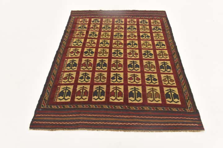 4' x 5' 10 Hand Knotted Sumak Wool Rug