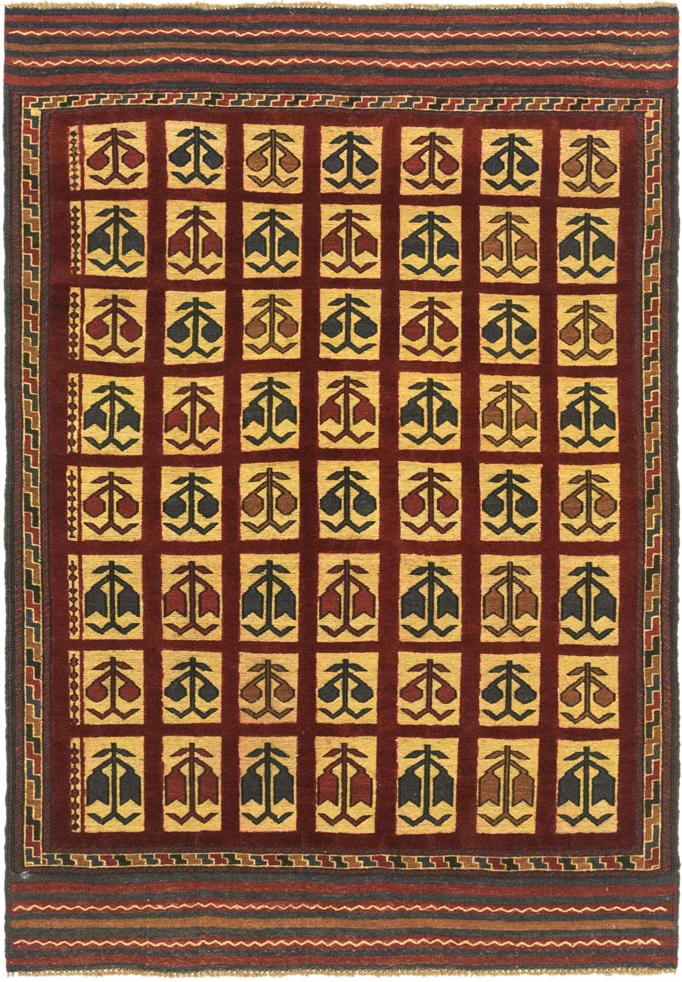 4' x 5' 10 Hand Knotted Sumak Wool Rug