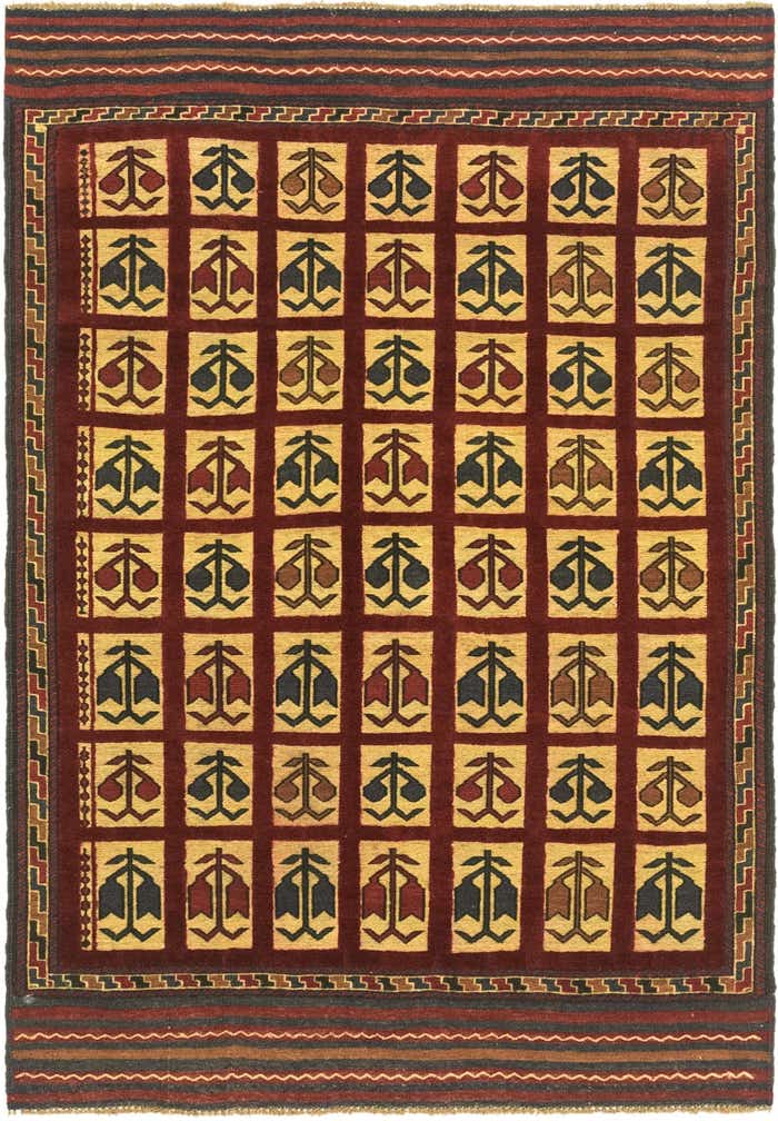 4' x 5' 10 Hand Knotted Sumak Wool Rug