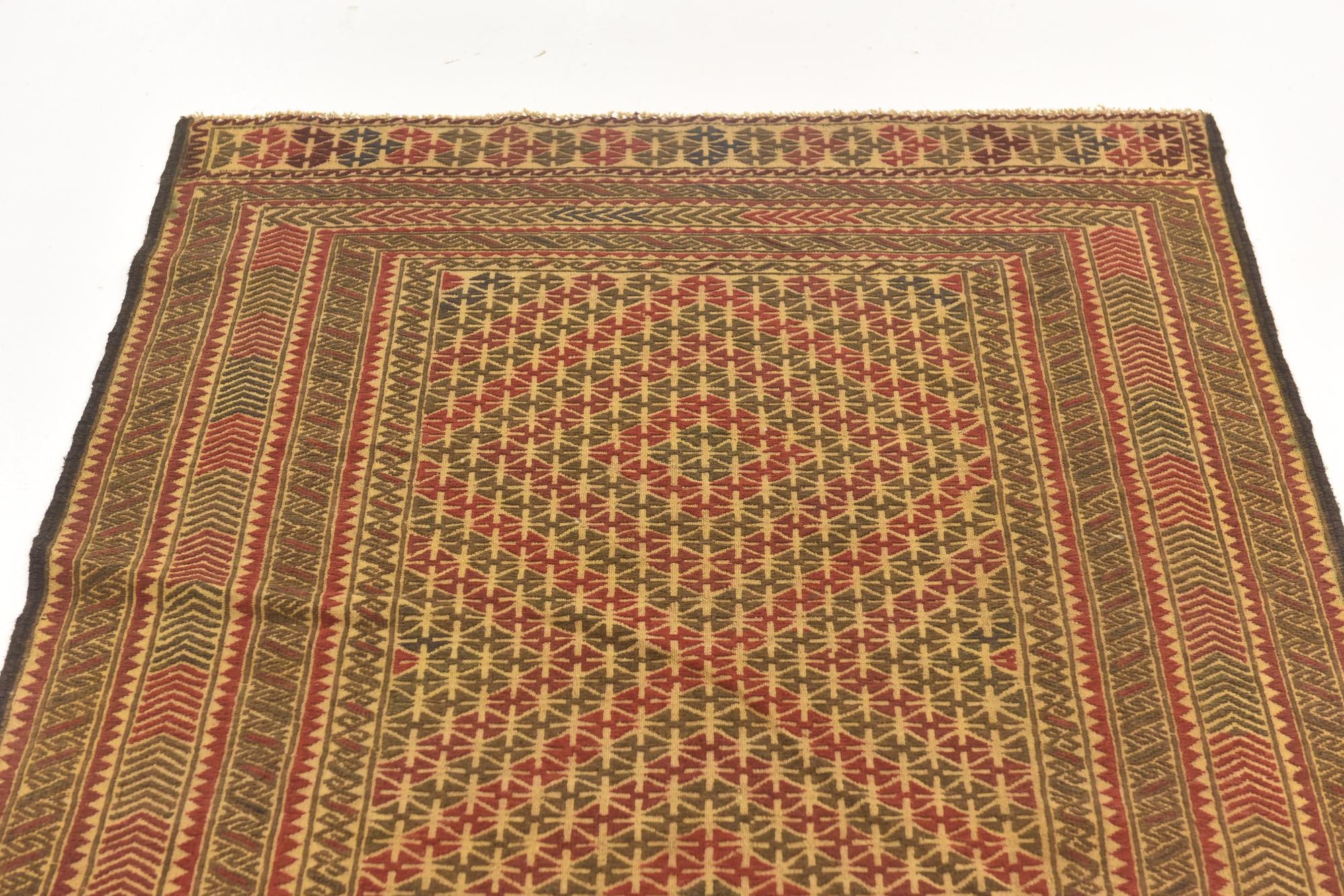 3' 10 x 6' 3 Hand Knotted Sumak Wool Rug
