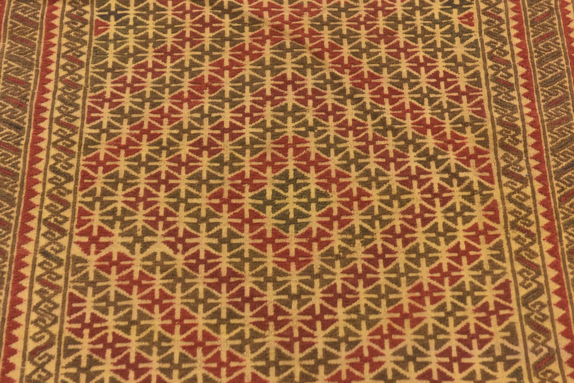 3' 10 x 6' 3 Hand Knotted Sumak Wool Rug