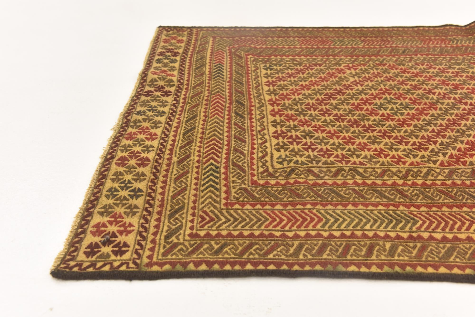 3' 10 x 6' 3 Hand Knotted Sumak Wool Rug