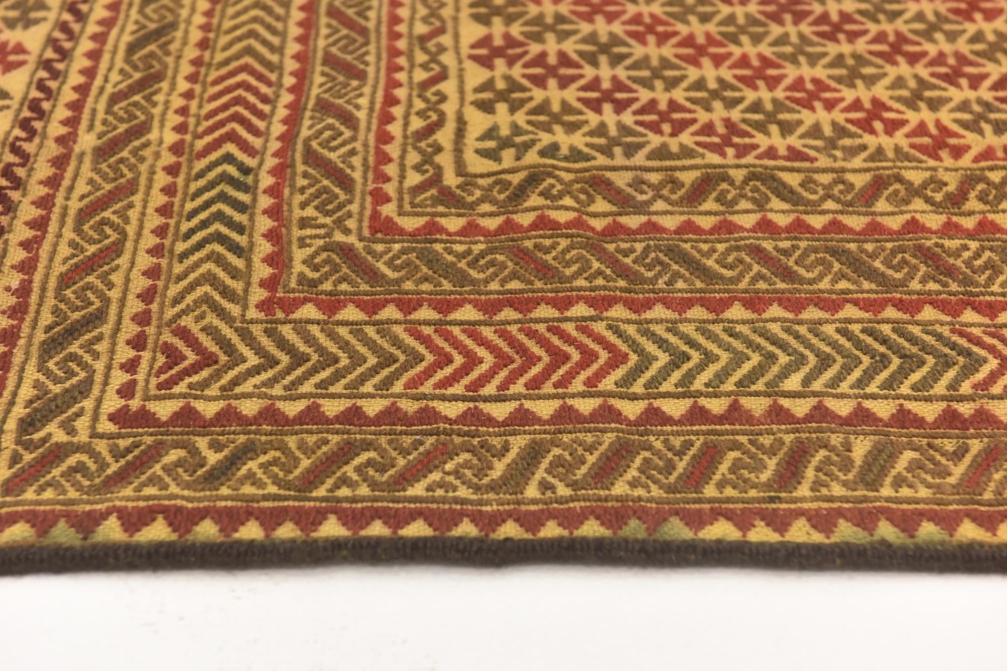3' 10 x 6' 3 Hand Knotted Sumak Wool Rug