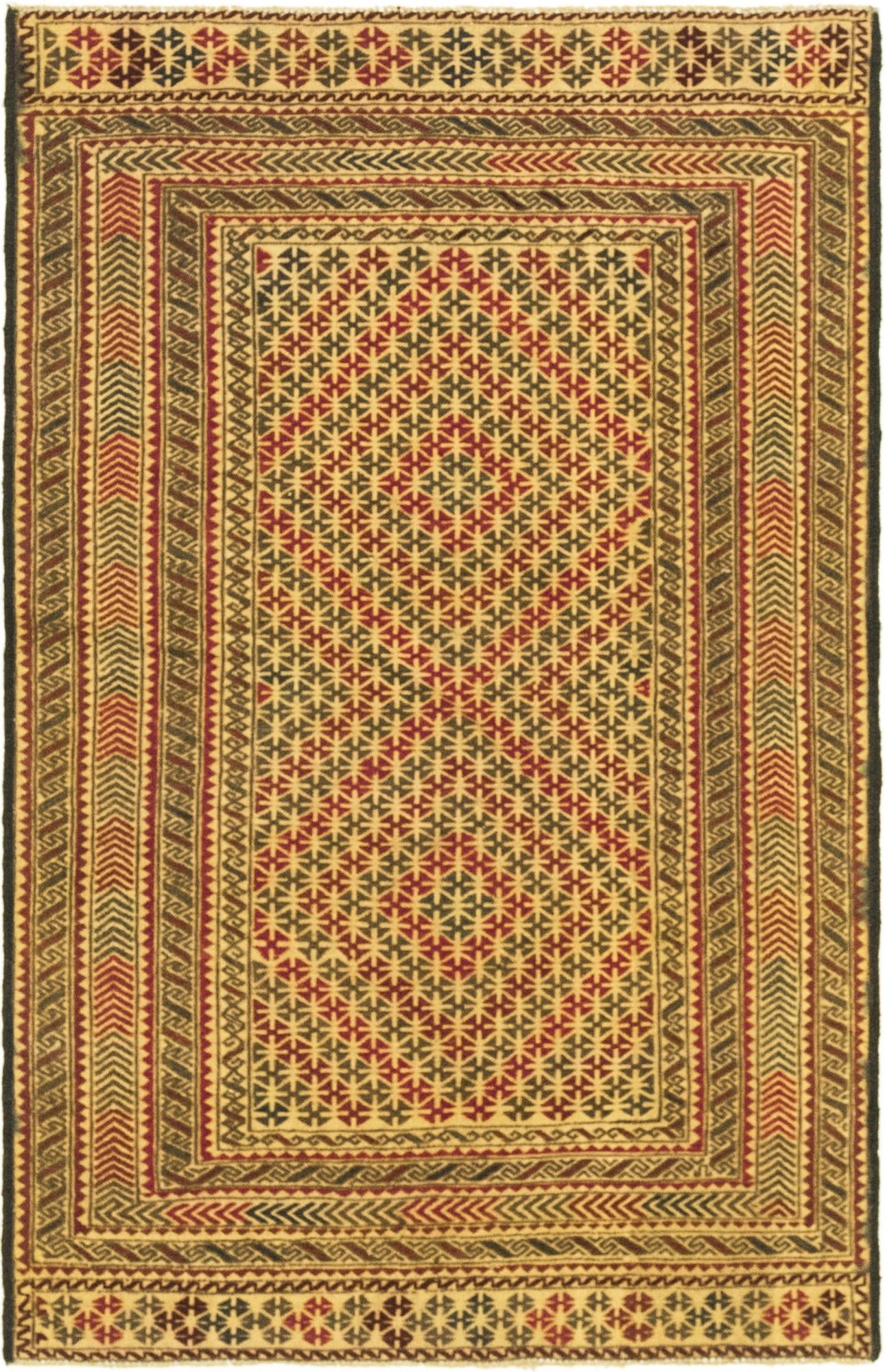 3' 10 x 6' 3 Hand Knotted Sumak Wool Rug