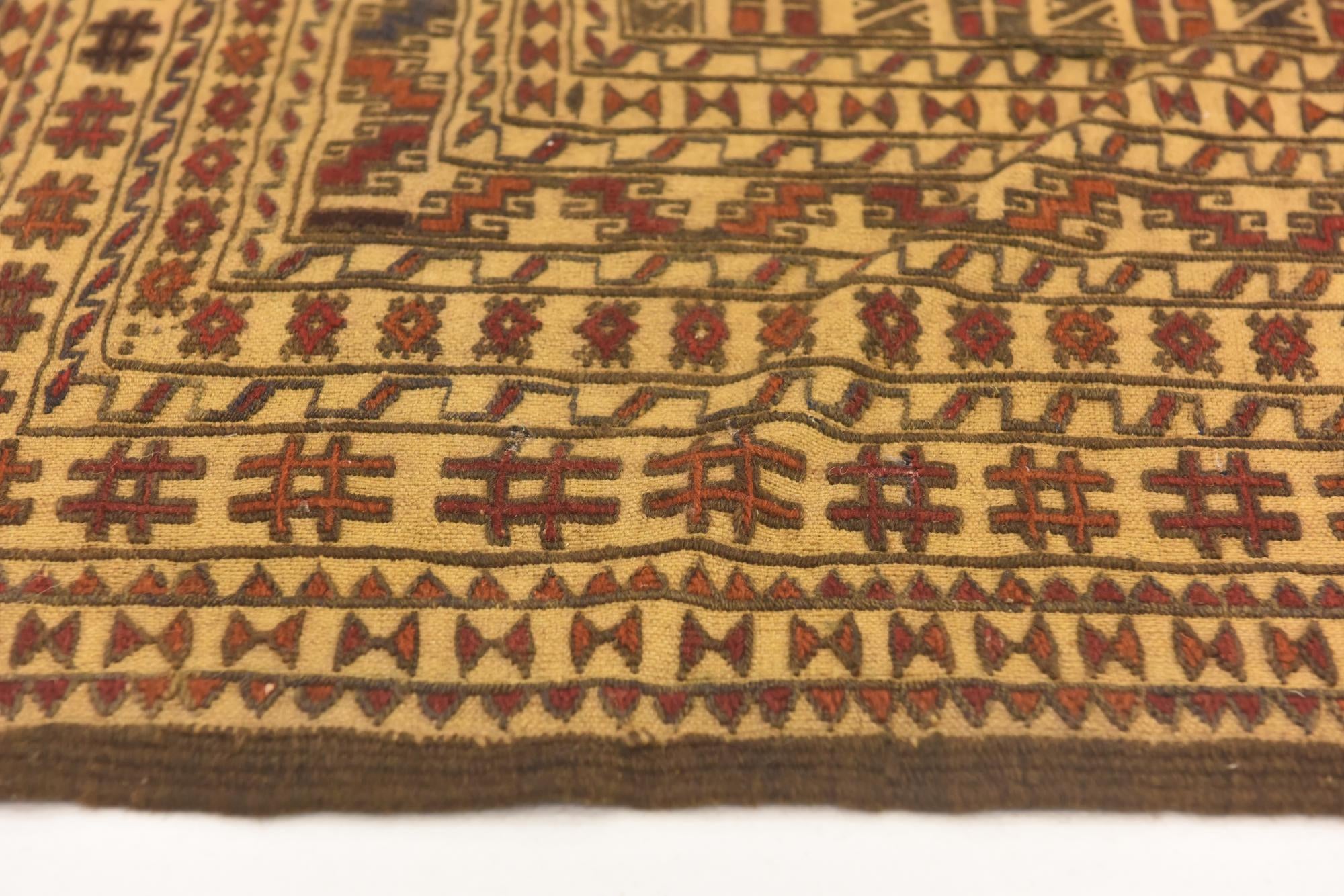 4' 3 x 6' 5 Hand Knotted Sumak Wool Rug