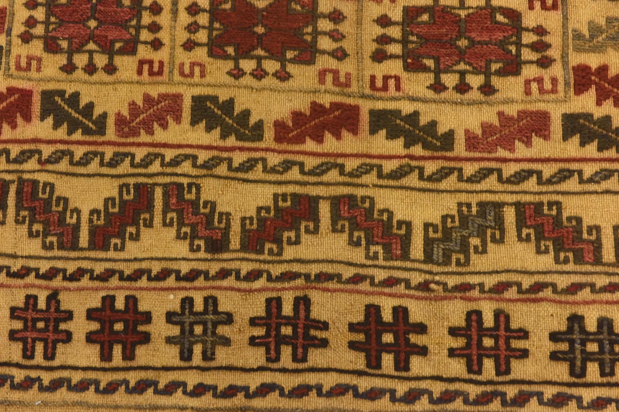 3' 11 x 6' 4 Hand Knotted Sumak Wool Rug