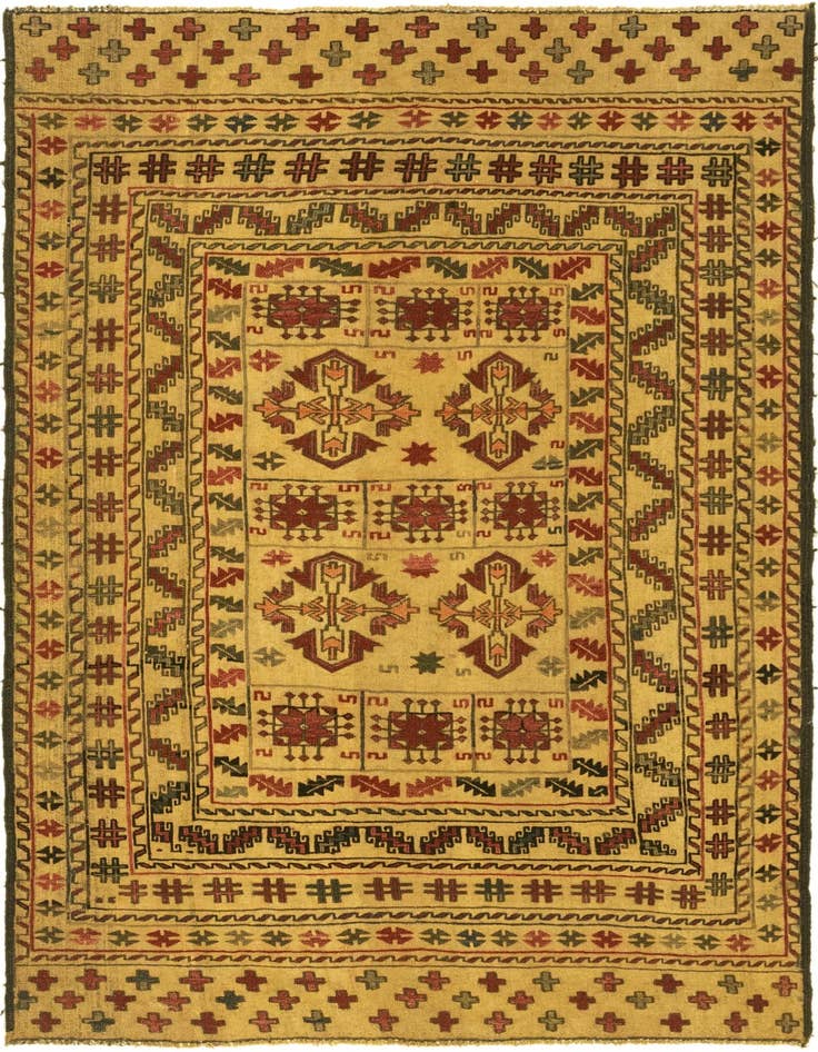 Detail image of 3' 11 x 6' 4 Hand Knotted Sumak Wool Rug