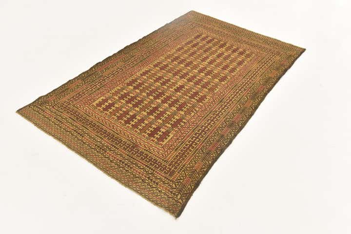 4' x 6' 4 Hand Knotted Sumak Wool Rug