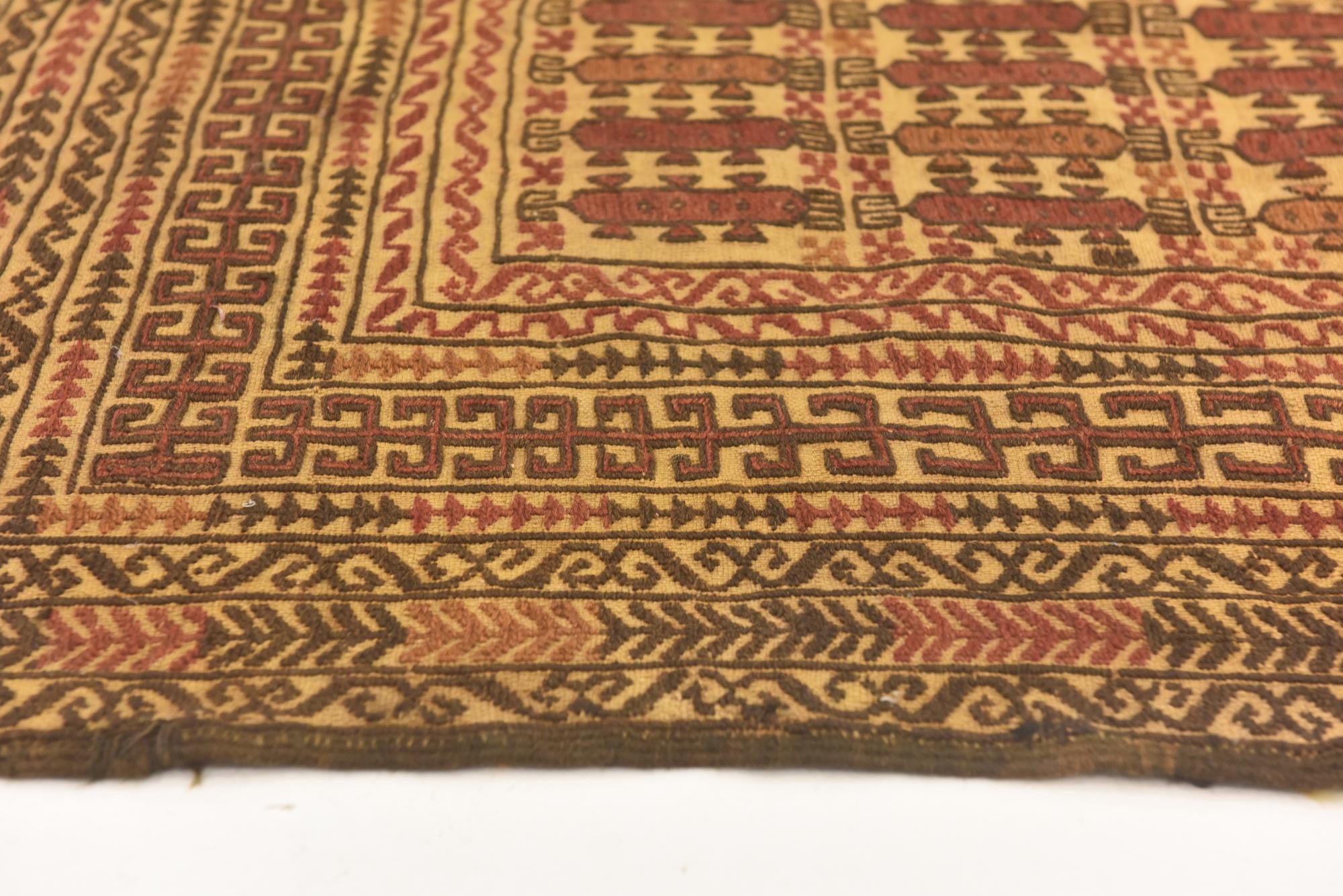 4' x 6' 4 Hand Knotted Sumak Wool Rug