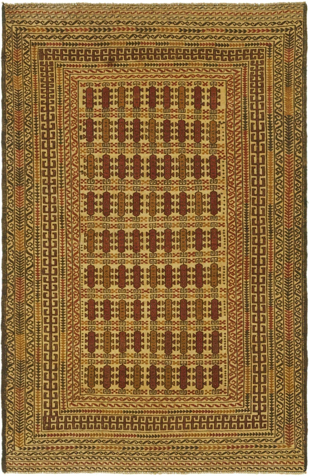 4' x 6' 4 Hand Knotted Sumak Wool Rug
