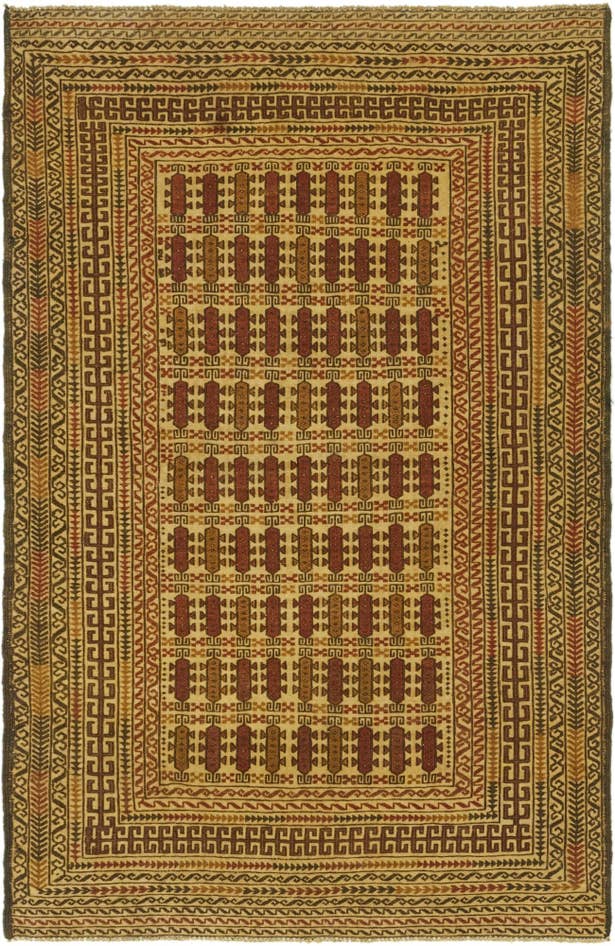 Detail image of 4' x 6' 4 Hand Knotted Sumak Wool Rug