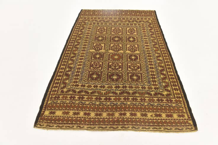 Detail image of 3' 11 x 6' 9 Hand Knotted Sumak Wool Rug