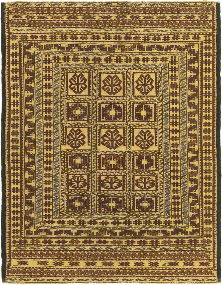 Detail image of 3' 11 x 6' 9 Hand Knotted Sumak Wool Rug