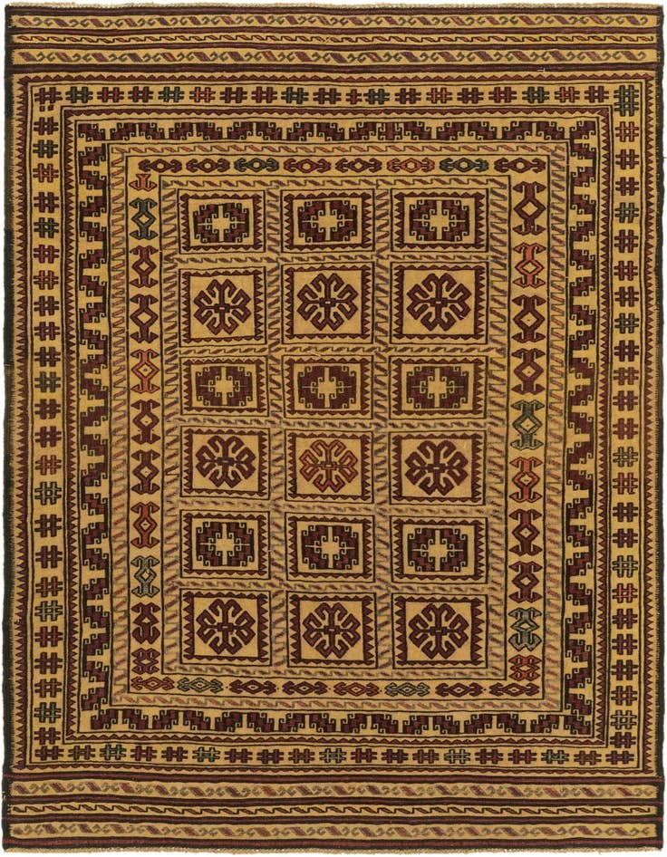 Detail image of 3' 11 x 6' 8 Hand Knotted Sumak Wool Rug