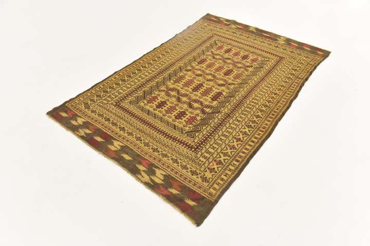 3' 9 x 6' 8 Hand Knotted Sumak Wool Rug