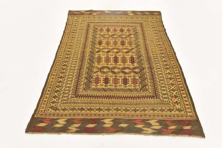 3' 9 x 6' 8 Hand Knotted Sumak Wool Rug