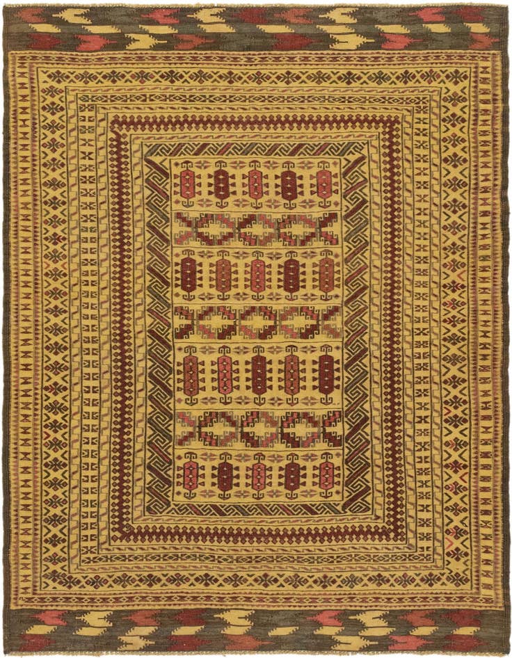 Detail image of 3' 9 x 6' 8 Hand Knotted Sumak Wool Rug
