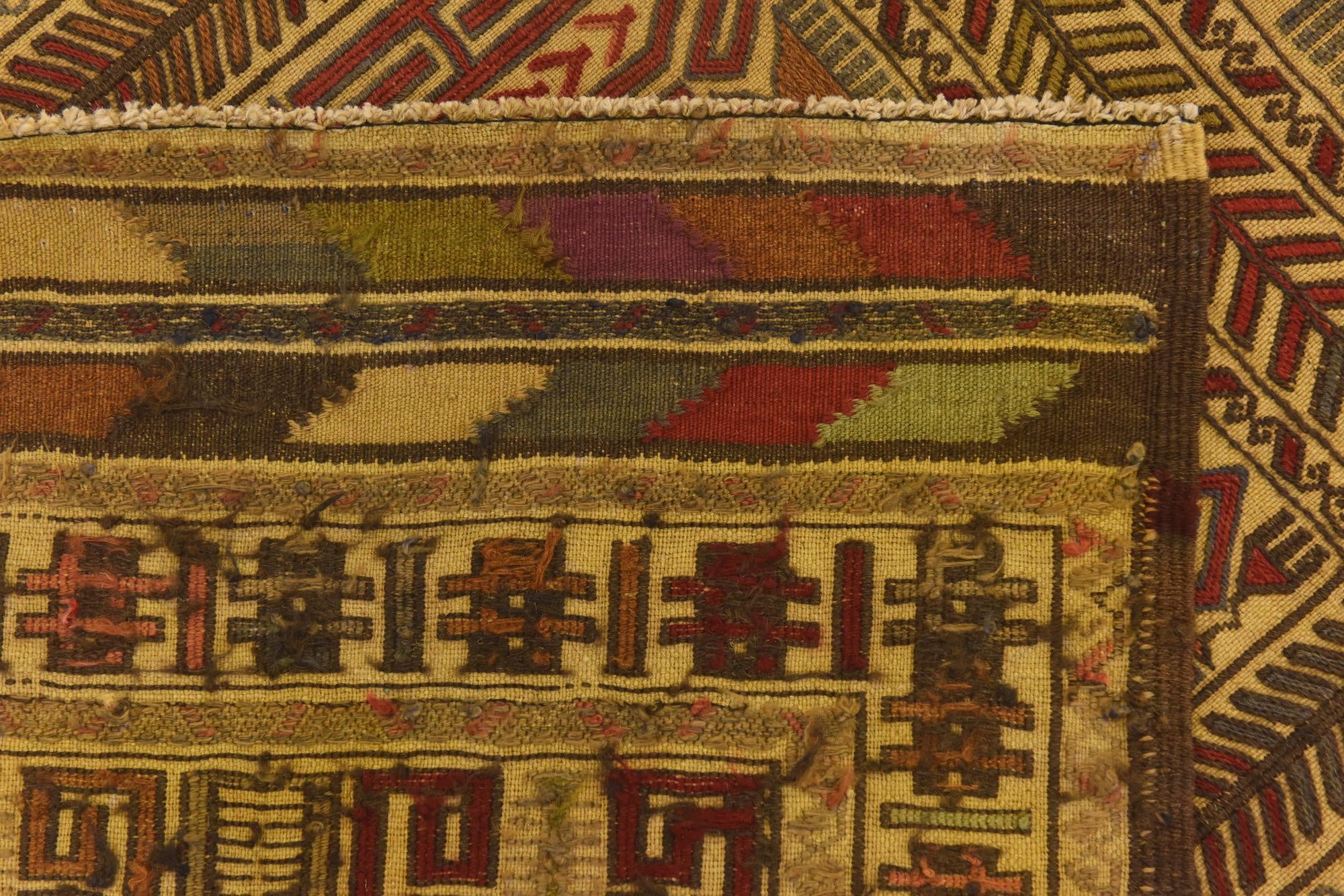 3' 11 x 6' 8 Hand Knotted Sumak Wool Rug