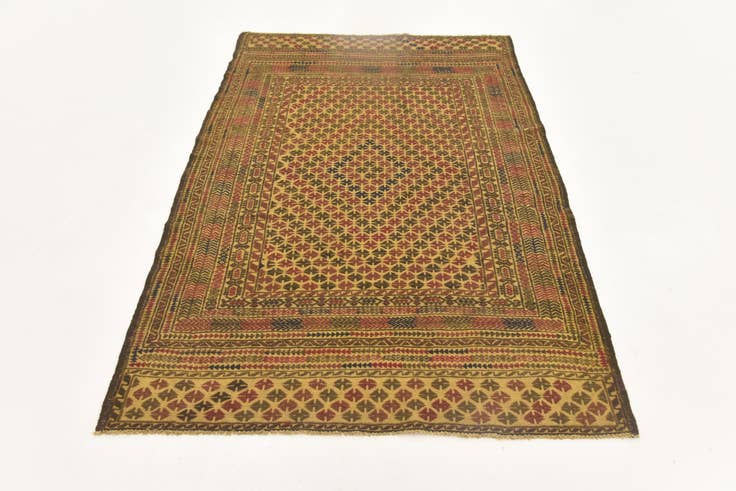 Detail image of 3' 11 x 6' 7 Hand Knotted Sumak Wool Rug