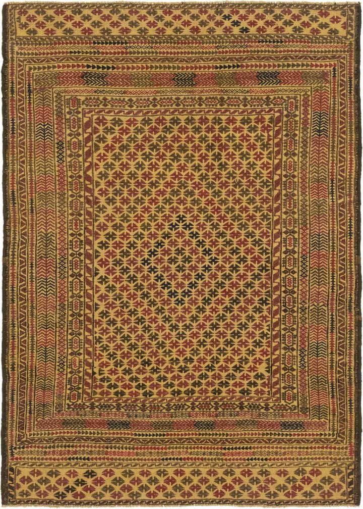 3' 11 x 6' 7 Hand Knotted Sumak Wool Rug