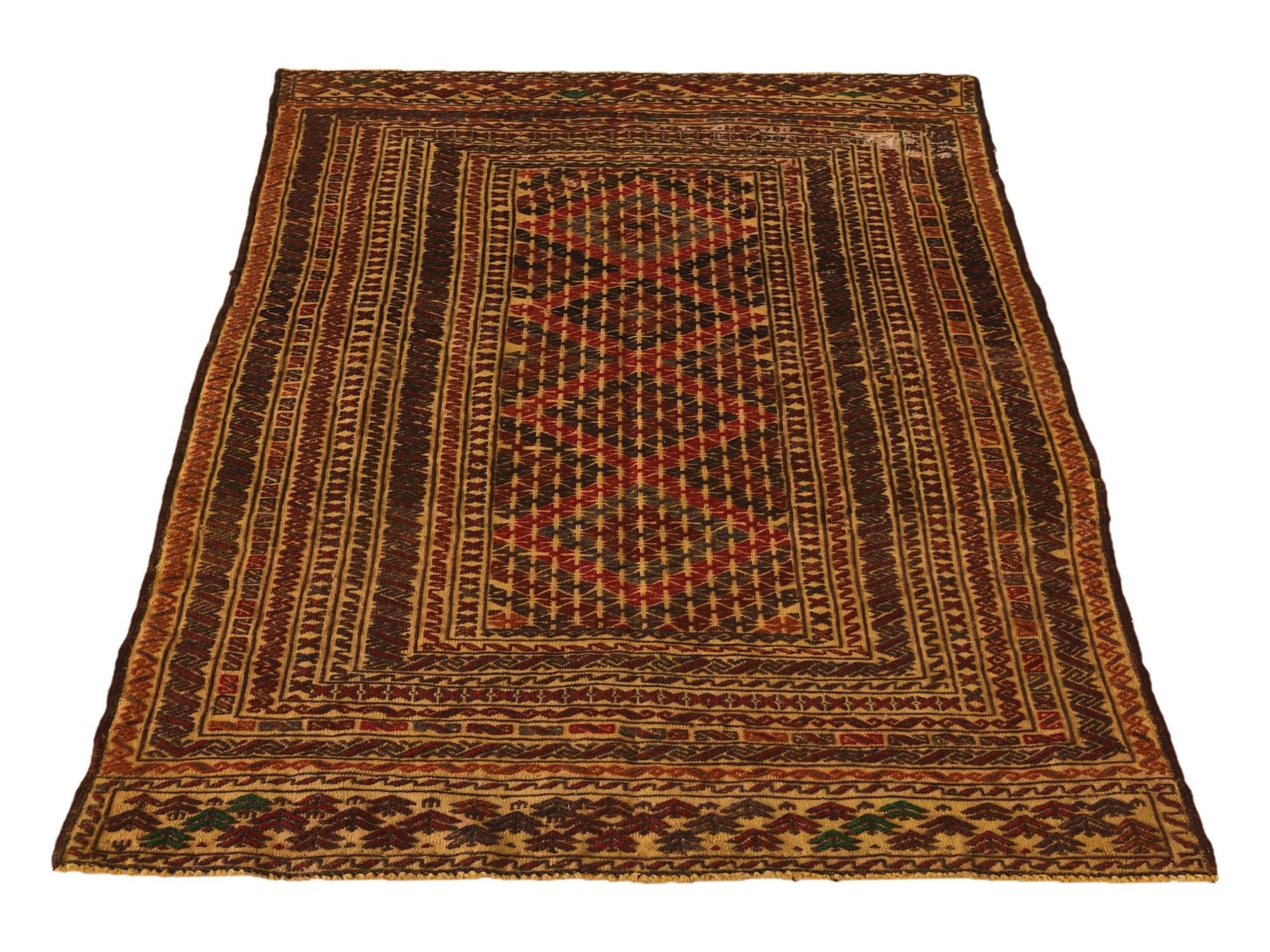 3' 10 x 6' 2 Hand Knotted Sumak Wool Rug