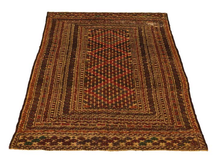 3' 10 x 6' 2 Hand Knotted Sumak Wool Rug