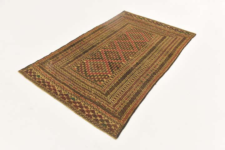 3' 10 x 6' 2 Hand Knotted Sumak Wool Rug