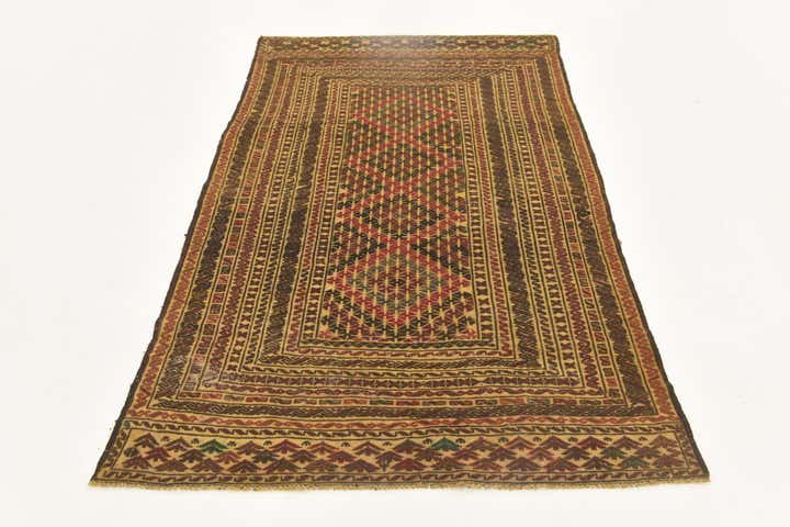 3' 10 x 6' 2 Hand Knotted Sumak Wool Rug