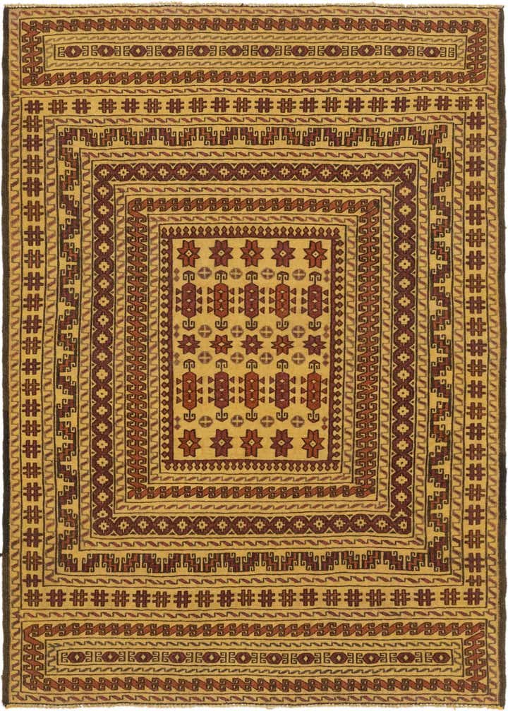 4' x 6' 4 Hand Knotted Sumak Wool Rug