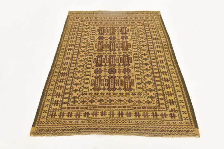 4' x 6' 1 Hand Knotted Sumak Wool Rug