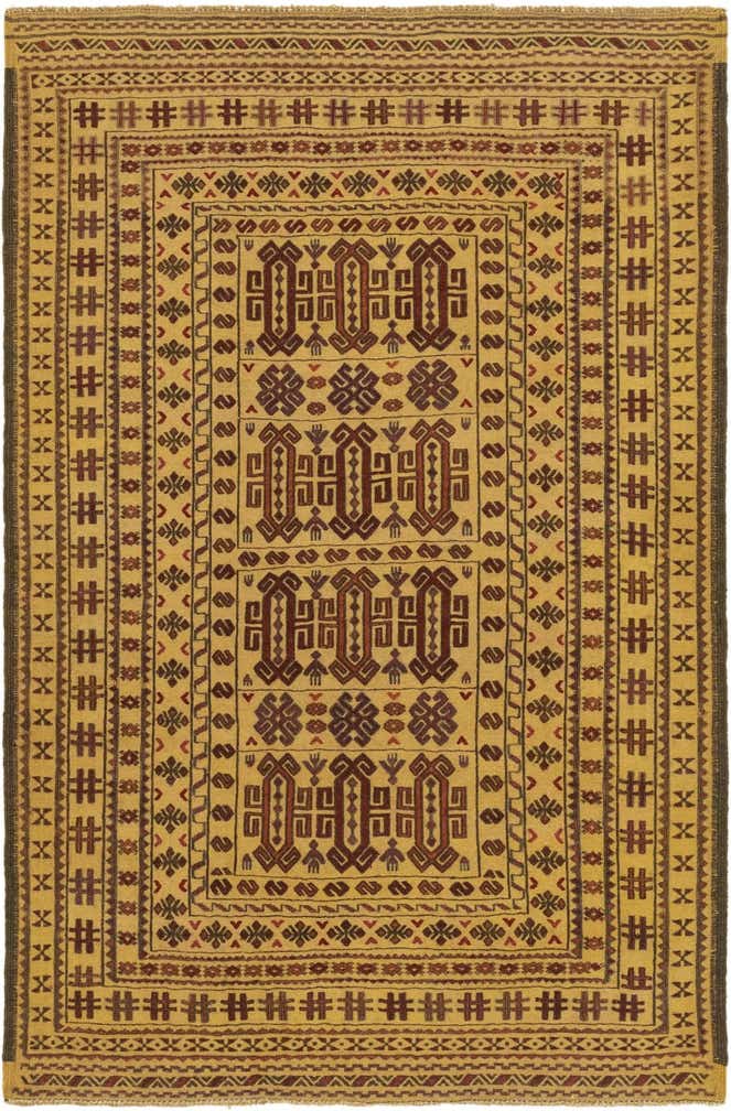 4' x 6' 1 Hand Knotted Sumak Wool Rug