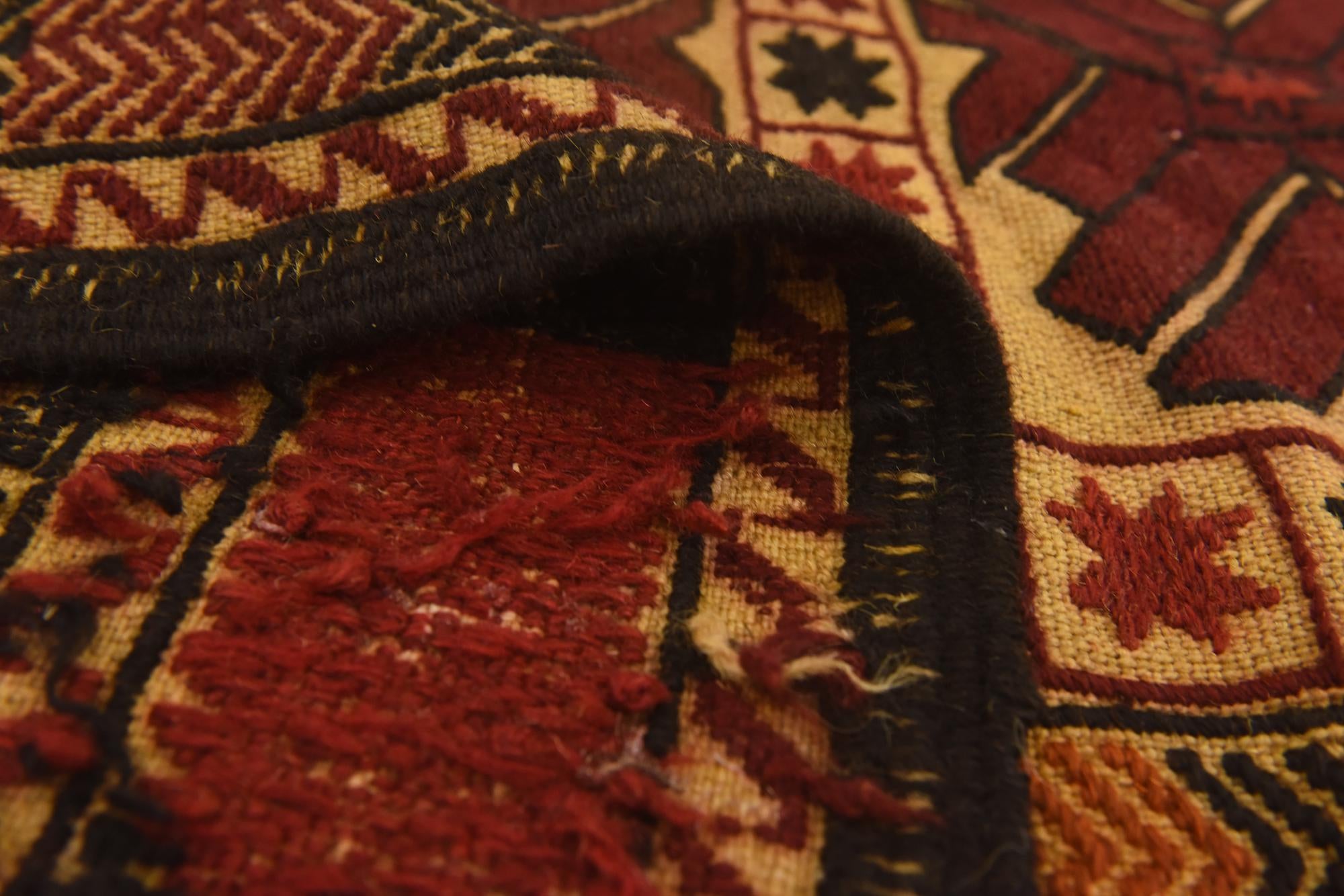 4' 7 x 6' 3 Hand Knotted Sumak Wool Rug