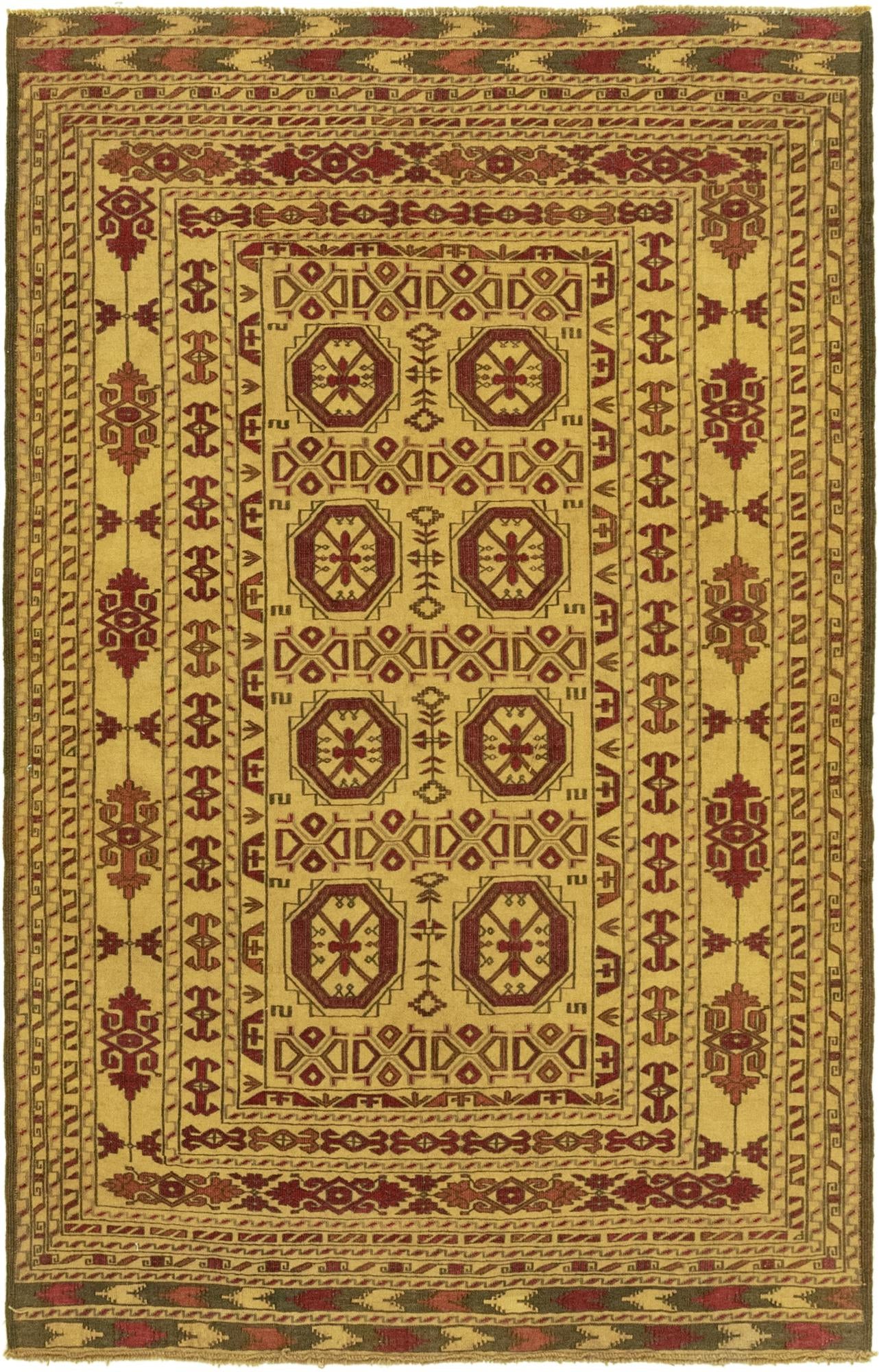 4' 1 x 6' 6 Hand Knotted Sumak Wool Rug