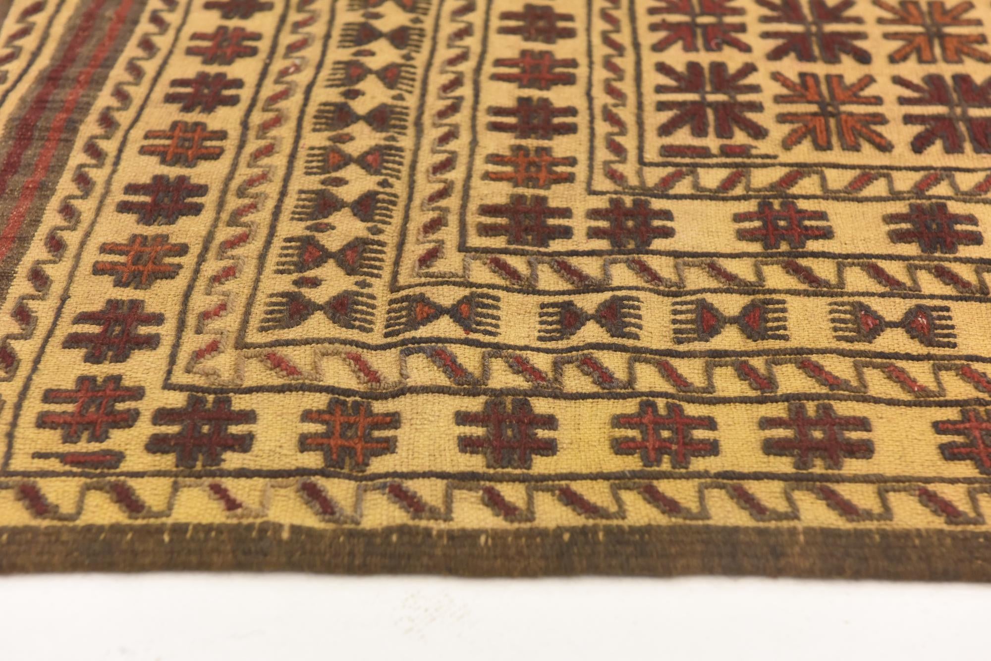 4' x 6' 1 Hand Knotted Sumak Wool Rug