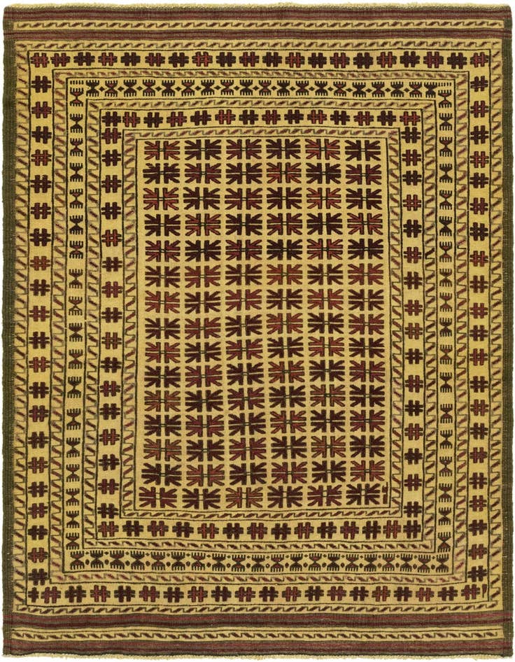 Detail image of 4' x 6' 1 Hand Knotted Sumak Wool Rug