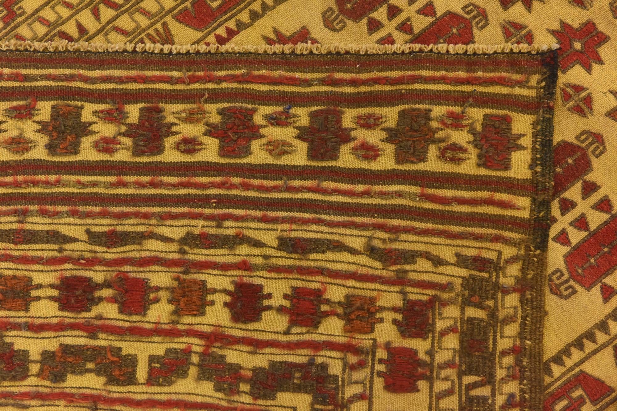 3' 9 x 6' 7 Hand Knotted Sumak Wool Rug