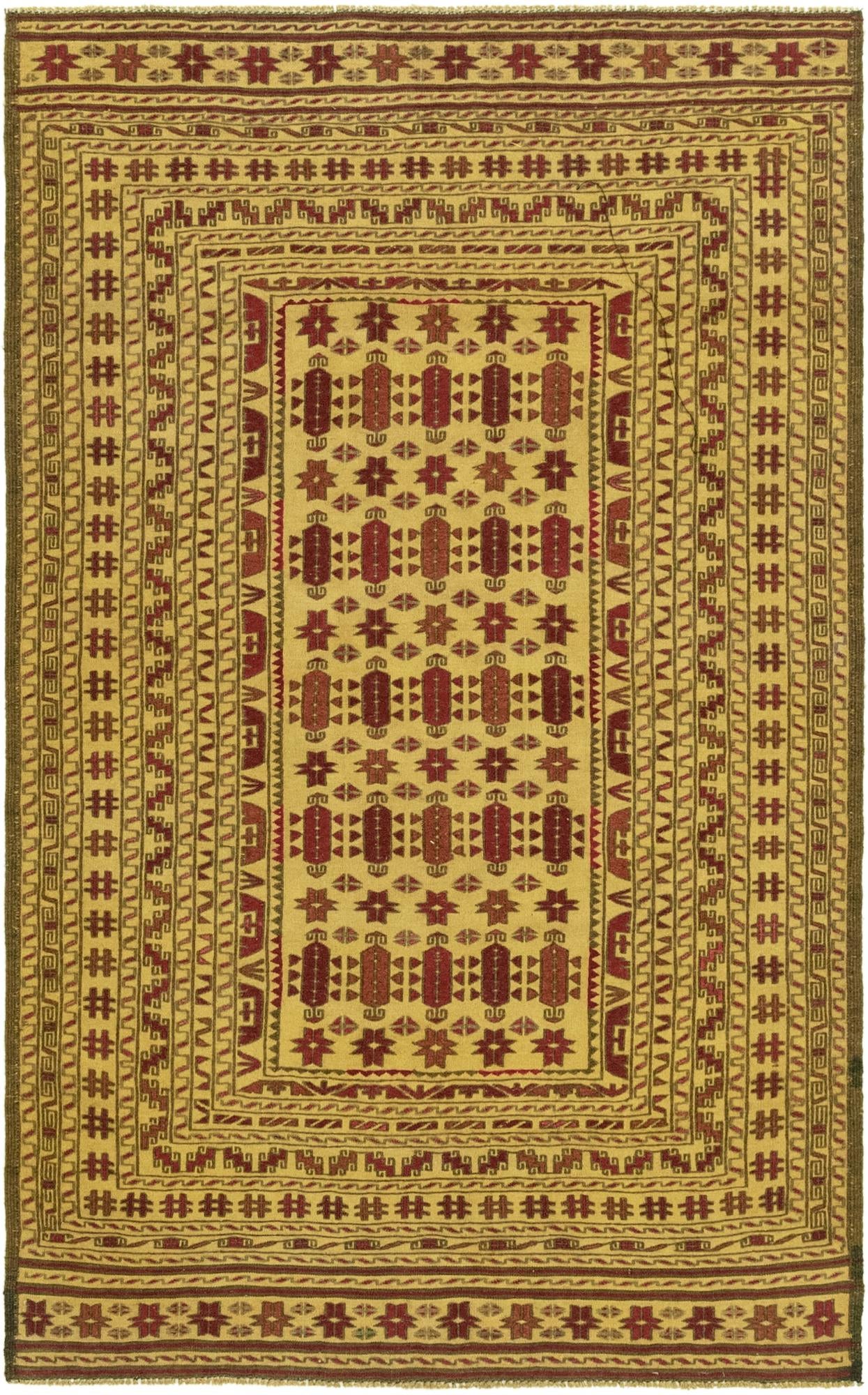 3' 9 x 6' 7 Hand Knotted Sumak Wool Rug