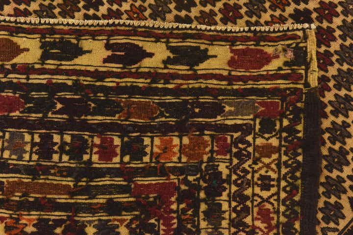 3' 10 x 6' 4 Hand Knotted Sumak Wool Rug