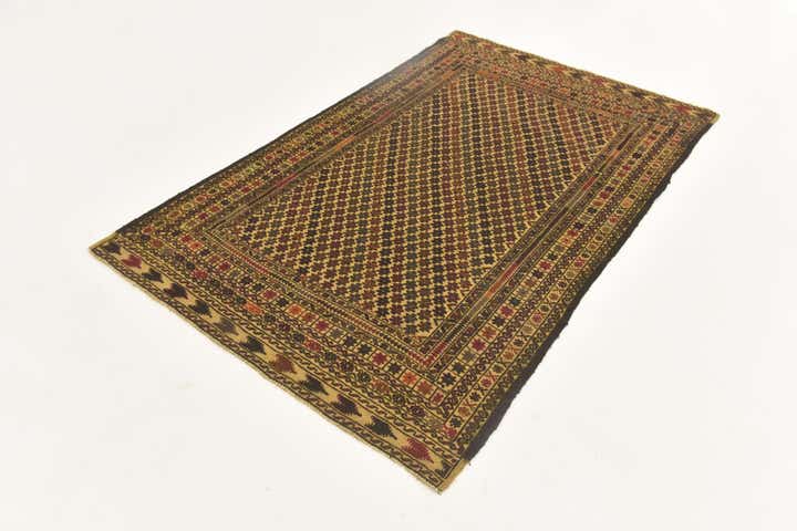 3' 10 x 6' 4 Hand Knotted Sumak Wool Rug