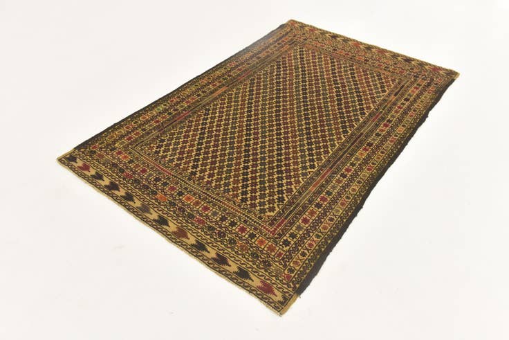 Detail image of 3' 10 x 6' 4 Hand Knotted Sumak Wool Rug