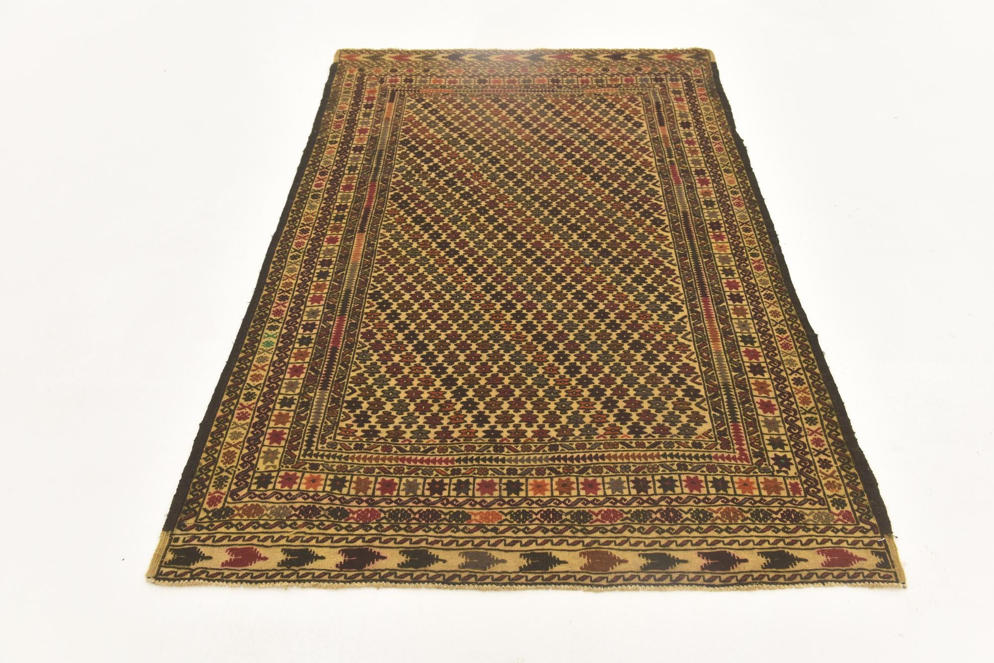 3' 10 x 6' 4 Hand Knotted Sumak Wool Rug