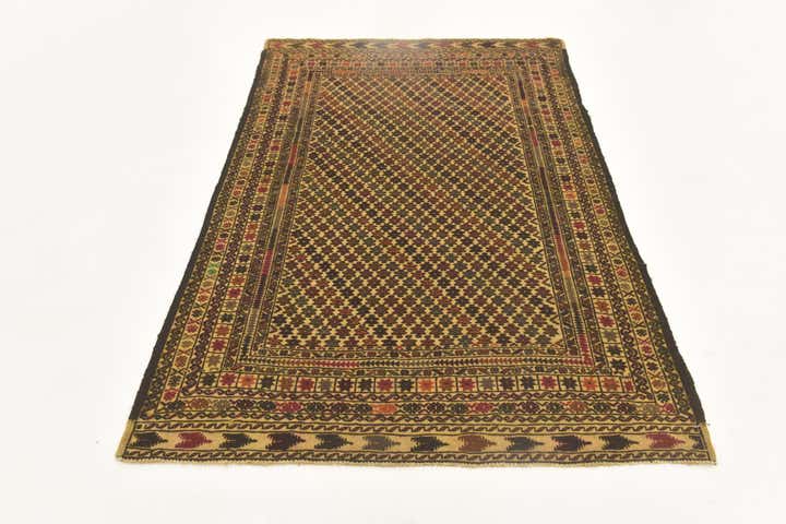 3' 10 x 6' 4 Hand Knotted Sumak Wool Rug