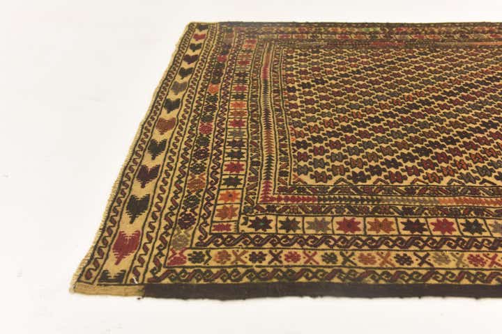 3' 10 x 6' 4 Hand Knotted Sumak Wool Rug