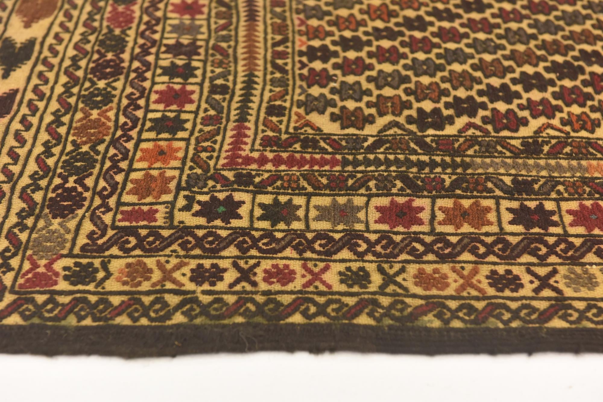 3' 10 x 6' 4 Hand Knotted Sumak Wool Rug