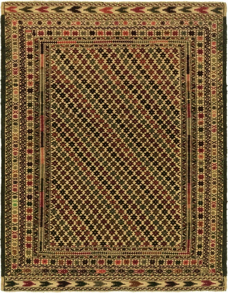 Detail image of 3' 10 x 6' 4 Hand Knotted Sumak Wool Rug