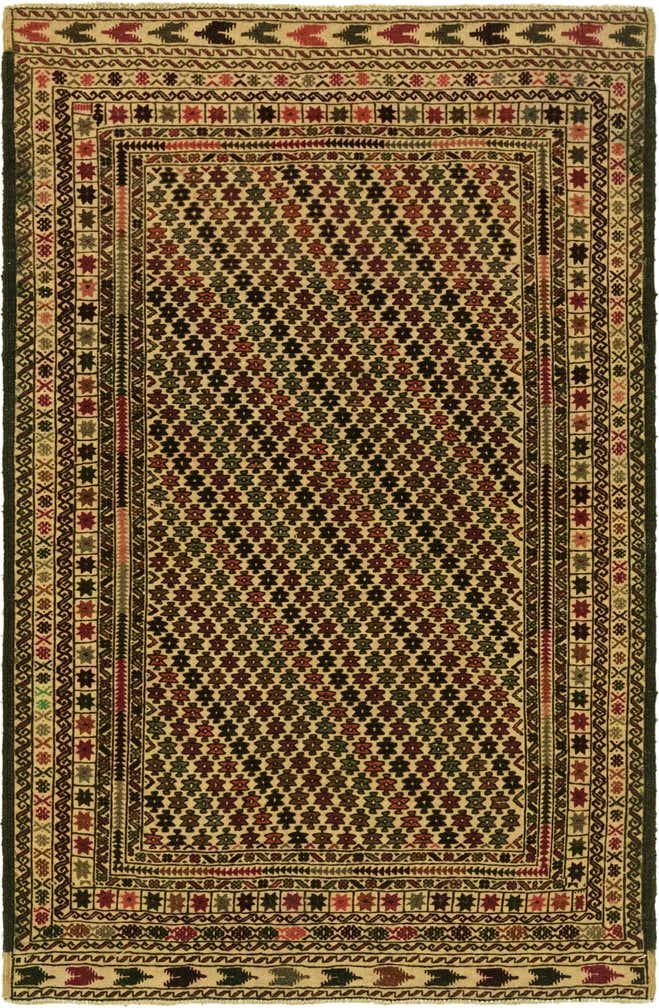 3' 10 x 6' 4 Hand Knotted Sumak Wool Rug